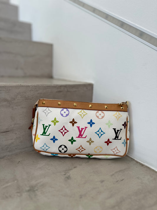 Pochette monogramme multicolore