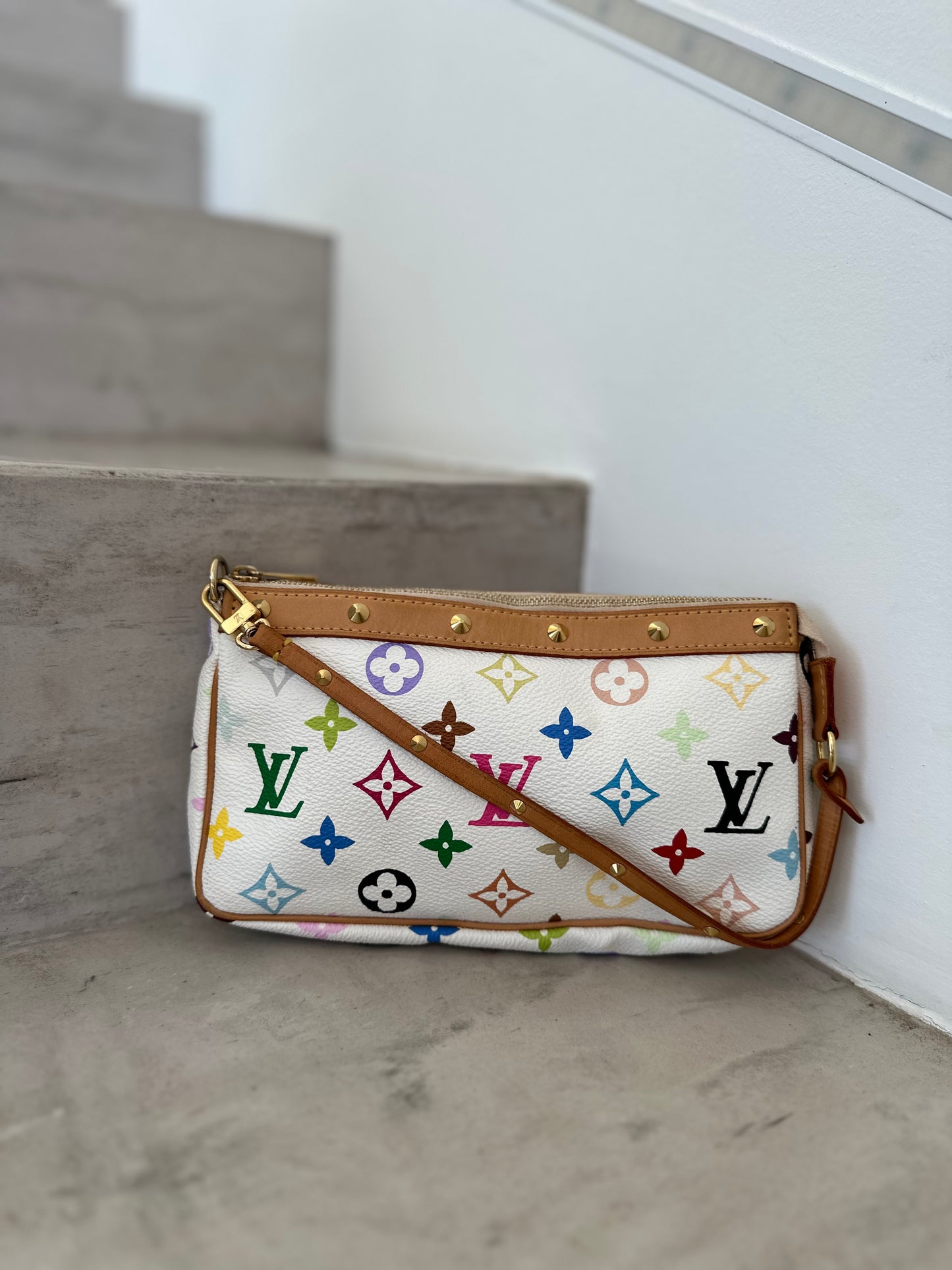 Pochette monogramme multicolore