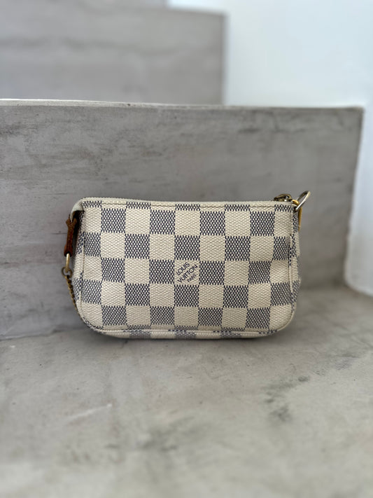 Mini Pochette damier azur