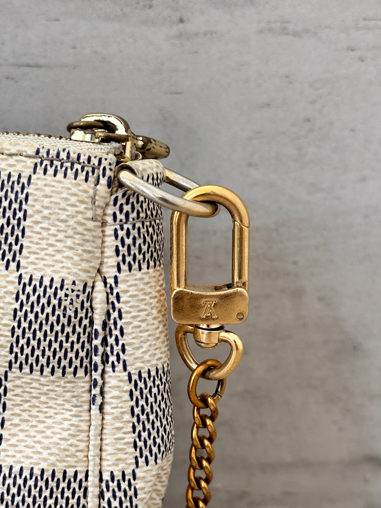 Mini Pochette damier azur