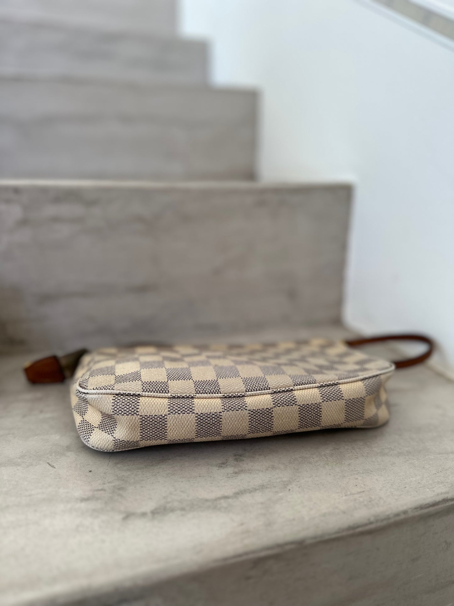 Pochette damier azur