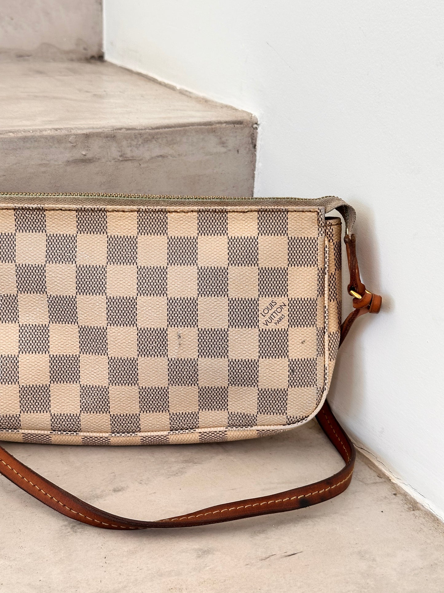 Pochette damier azur