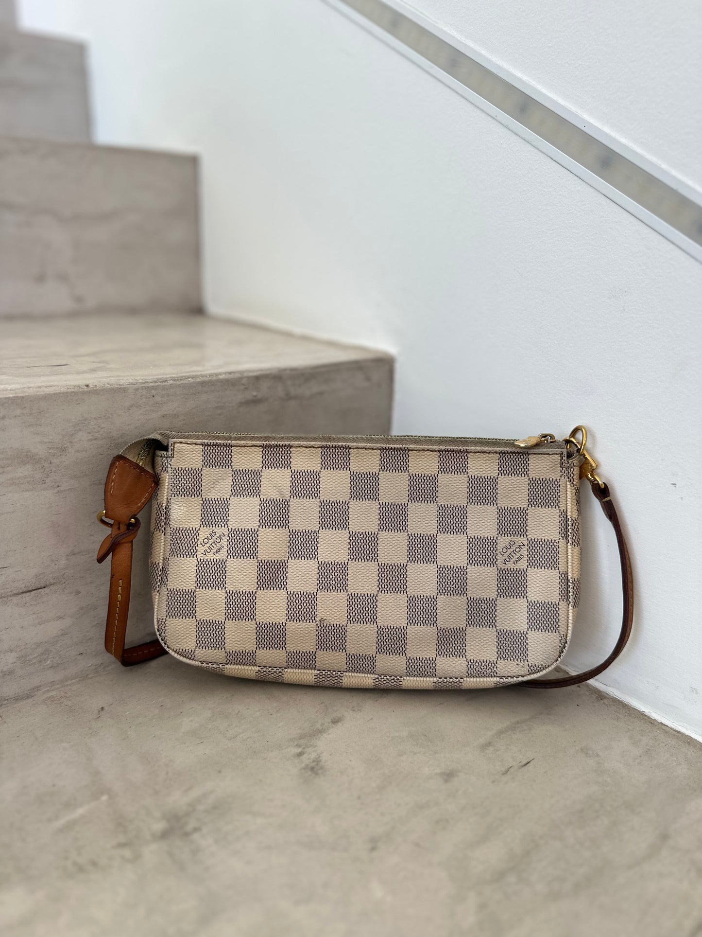 Pochette damier azur