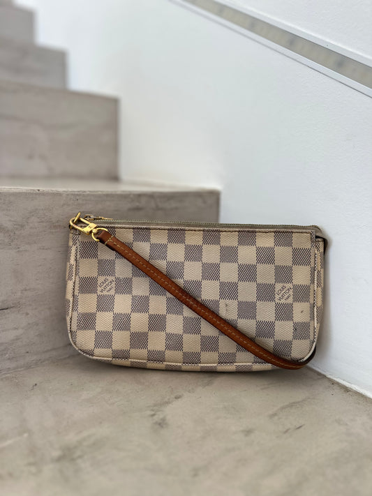 Pochette damier azur